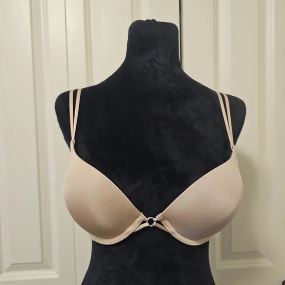 La SENZA Hello Sugar Push Up Bra Double-Strap Underwire Plunge Bra Nude Sz 34C - Picture 2 of 12